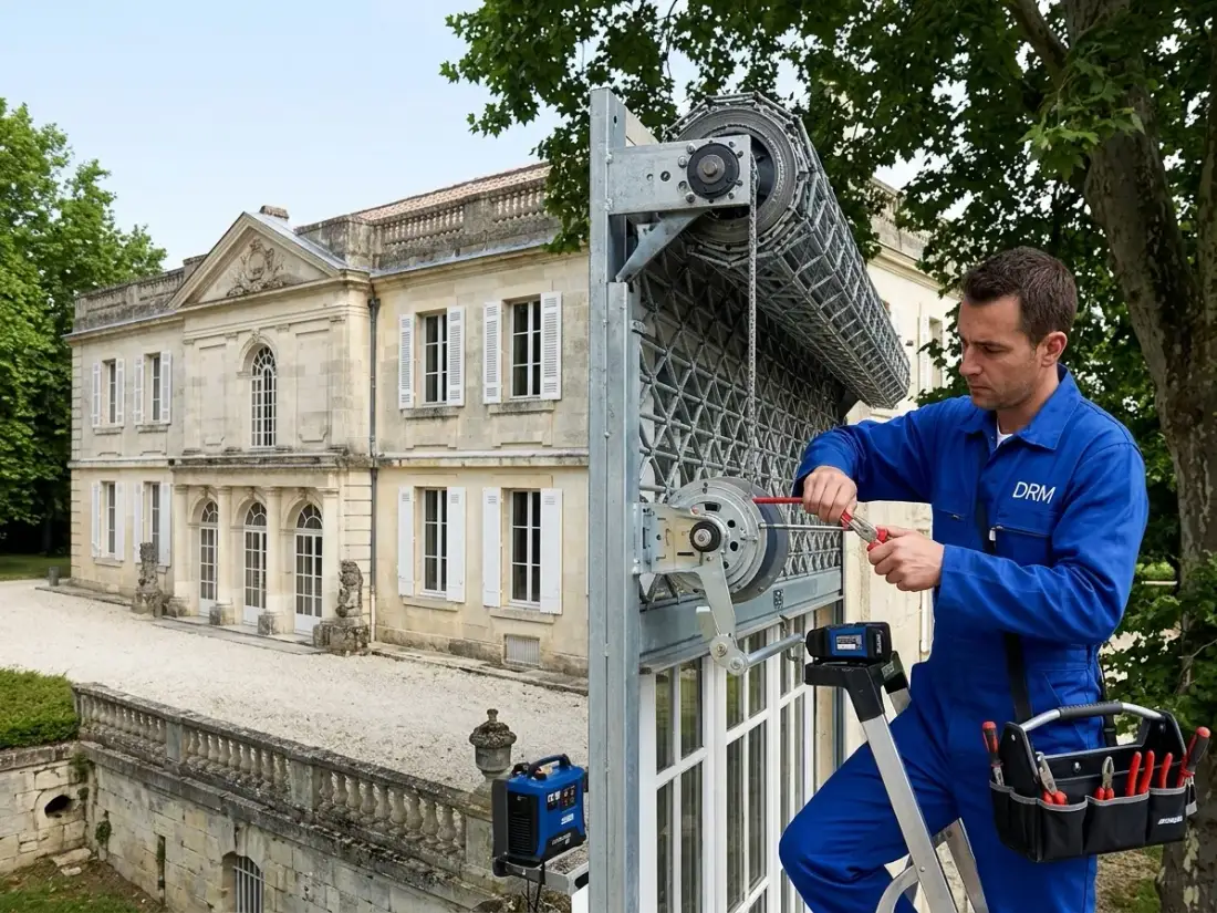 Rideau remis en service — Rideau métallique à Colombes